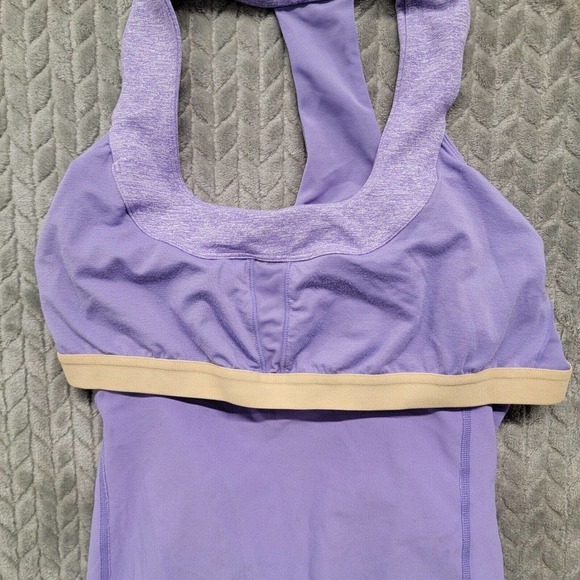 Lululemon Womens 10 Athletic Tank Top Purple Stretch Built In Bra Athletic Fit - Picture 7 of 8